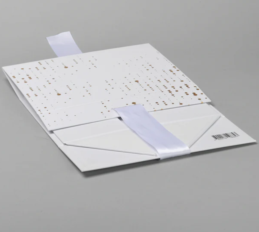 Flat Folding Shipping Box with Ribbon